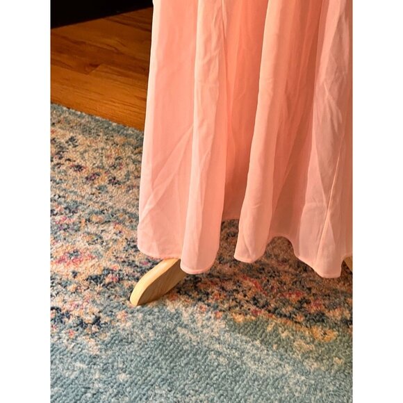 Vintage Nightgown MuMu Style Peachy Pink Long Gown - Picture 5 of 6